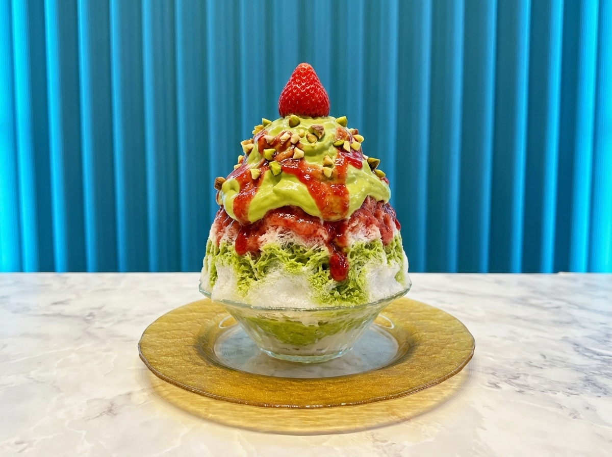 ピスタチオといちごのクリスマスツリー